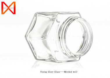 Hexagon Flint  Glass Food Storage Containers For Kitchen Excellent Chemical Stability