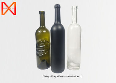 Unique Shaped Empty Super Flint Glass Bottles , Glass Beverage Bottles High Transparancy
