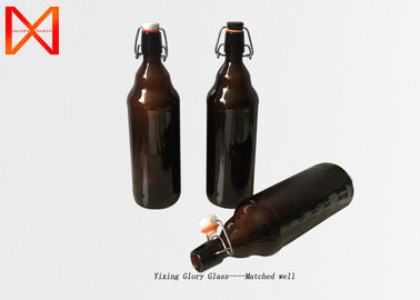 Storing Glass Brewing Bottles , Glass Beer Container Classic Clear Design