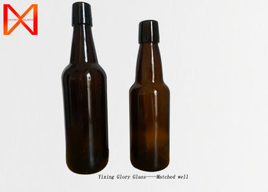 Amber Swing Top Bottles Silk Screen Printing EZ Cap Airtight Rubber Cap