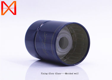 Vodka Whisky Glass Bottle Cap , Aluminium Pp Caps Blue Color Screw Type