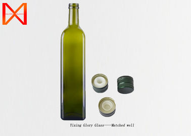 Clear Dark Green Olive Oil Glass Bottles Round Square Marasca Shaped Design