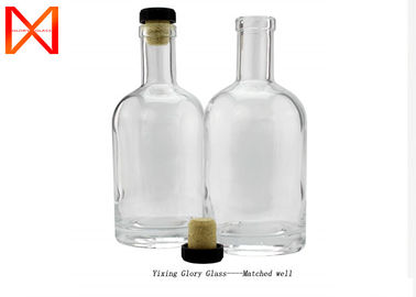 500ml  Empty Glass Wine Bottles Round Flint With Ploymer Cork Cap