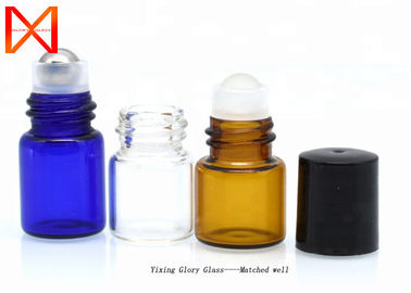 Stainless Steel Glass Roller Bottles , Amber Roll On Bottles 2ml 5ml 10ml Clear Light