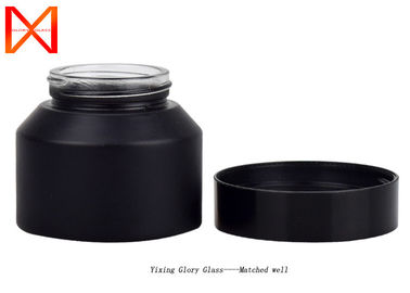 Customized Small Glass Cosmetic Jars Cylinder Round Shape Light Weight
