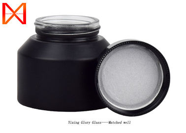 Customized Small Glass Cosmetic Jars Cylinder Round Shape Light Weight