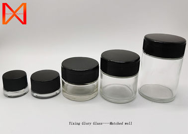 Wax Recycled 4 Oz Glass Cosmetic Jars 60mm Diameter Plastic Cap Long Durable