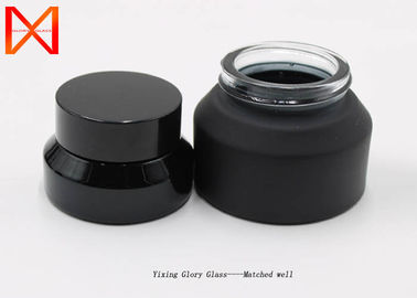 Elegant Glass Cream Jars , Small Glass Makeup Jars Frosting Surface Treatment