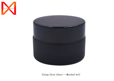 Slip Resistance Black Glass Cosmetic Jars Burr Free Threaded Bottom Design