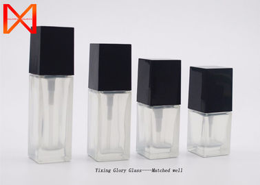 Slik Screen Print Airtight Cosmetic Container Set , Empty Cream Jars With Black Pump