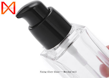 Frosted 50ml Custom Cosmetic Containers Round Refillable With Pump Cap