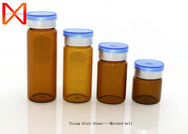 Oral Liquid Glass Acid Bottles , Glass Injection Bottle Unique Design Plastic Cap