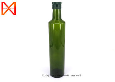 Wholesale 500ml Dark Green Round Olive Oil Glass Bottles with Aluminum Cap